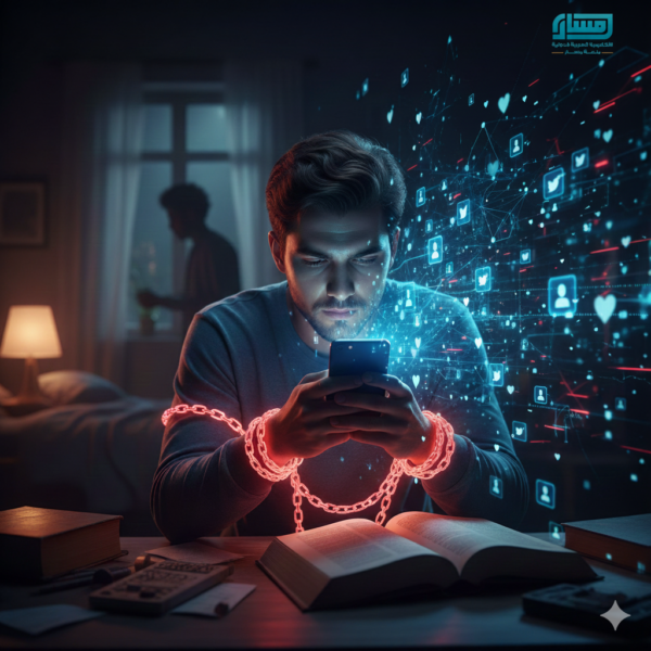 إدمان المنصات الرقمية وتآكل العلاقات الاجتماعية: تحدي بناء الذات في عالم افتراضي دائم الاتصال.
